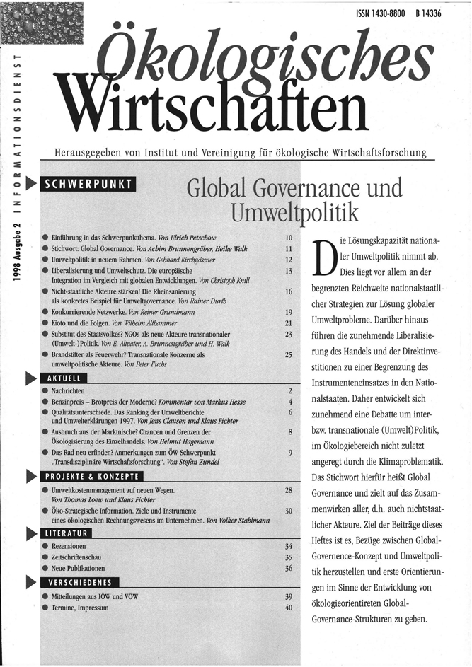 					Ansehen Bd. 13 Nr. 2 (1998): Global Governance und Umweltpolitik
				
