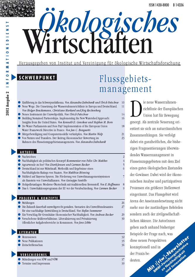 					Ansehen Bd. 17 Nr. 2 (2002): Flussgebietsmanagement
				