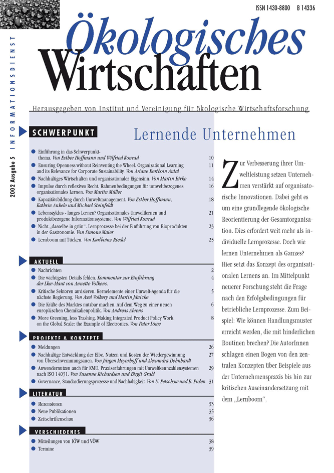 					Ansehen Bd. 17 Nr. 5 (2002): Lernende Unternehmen
				