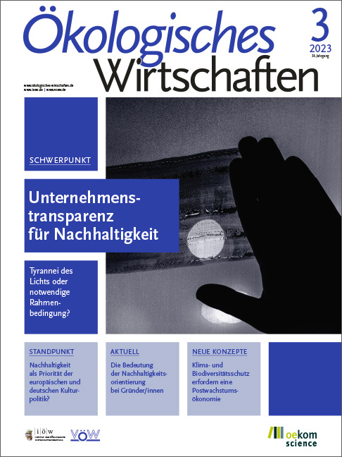 					Ansehen Bd. 38 Nr. 3 (2023): Unternehmenstransparenz für Nachhaltigkeit
				