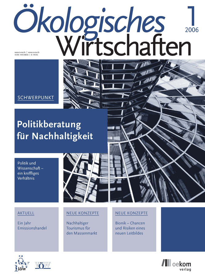 					Ansehen Bd. 21 Nr. 1 (2006): Politikberatung für Nachhaltigkeit
				