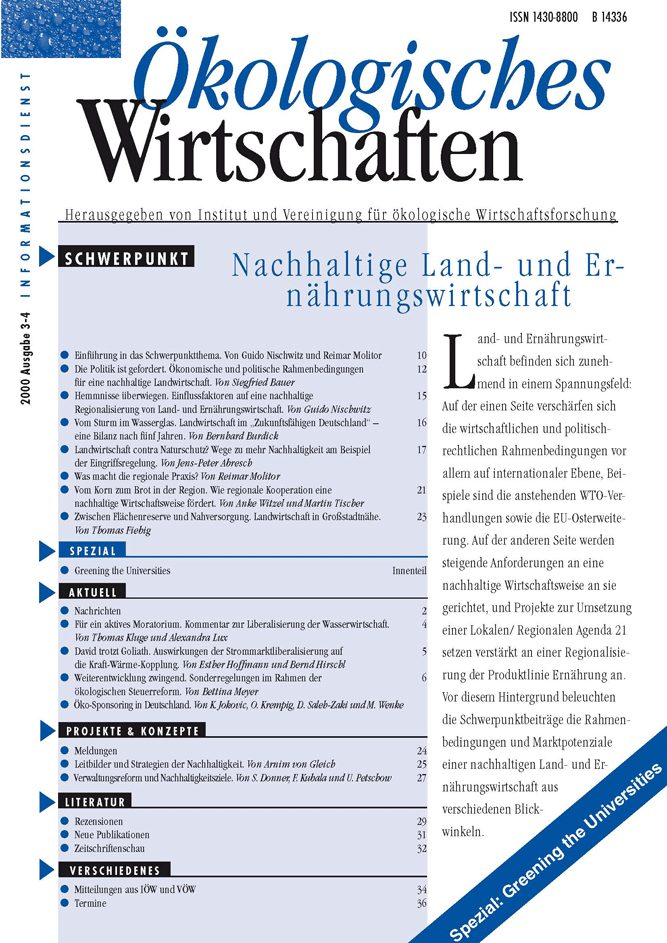 					Ansehen Bd. 15 Nr. 3-4 (2000): Nachhaltige Land- und Ernährungswirtschaft
				