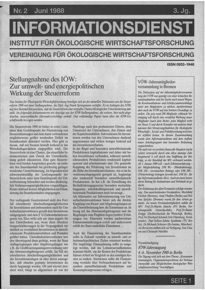 					Ansehen Bd. 3 Nr. 2 (1988): Ökologisches Wirtschaften
				