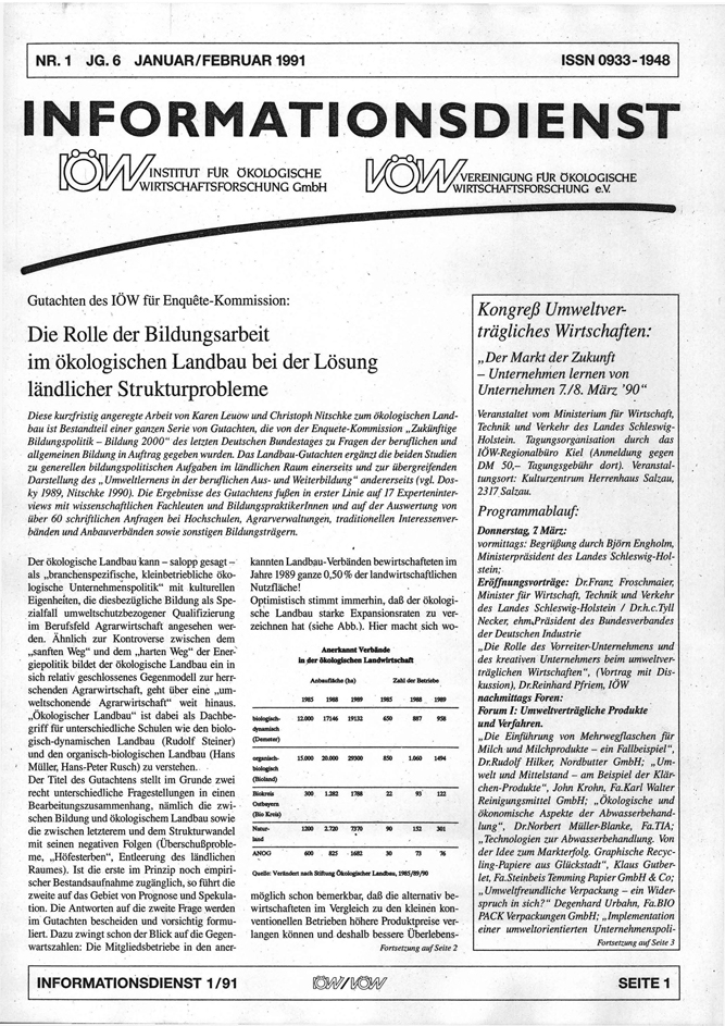 					Ansehen Bd. 6 Nr. 1 (1991): Ökologisches Wirtschaften
				