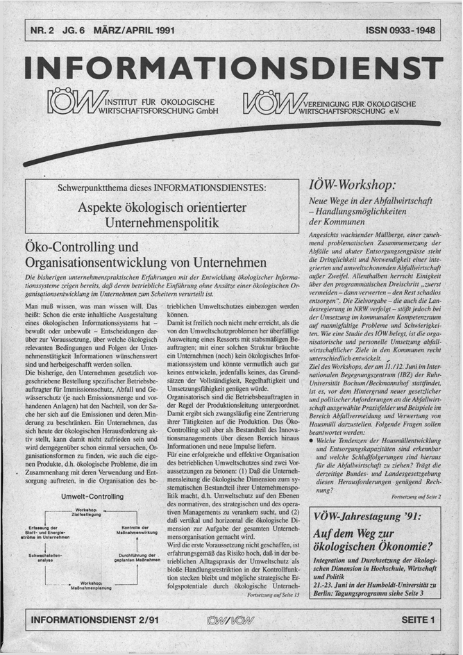 					Ansehen Bd. 6 Nr. 2 (1991): Ökologisches Wirtschaften
				