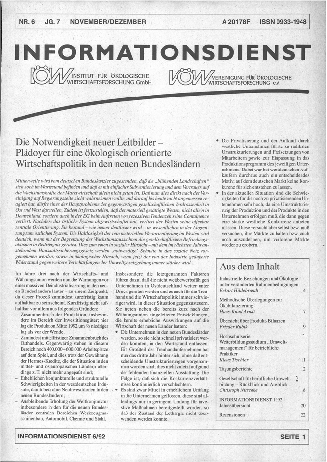 					Ansehen Bd. 7 Nr. 6 (1992): Ökologisches Wirtschaften
				