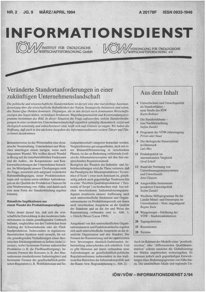 					Ansehen Bd. 9 Nr. 2 (1994): Ökologisches Wirtschaften
				