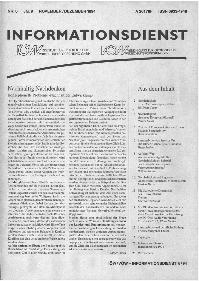 					Ansehen Bd. 9 Nr. 6 (1994): Nachhaltig Nachdenken
				