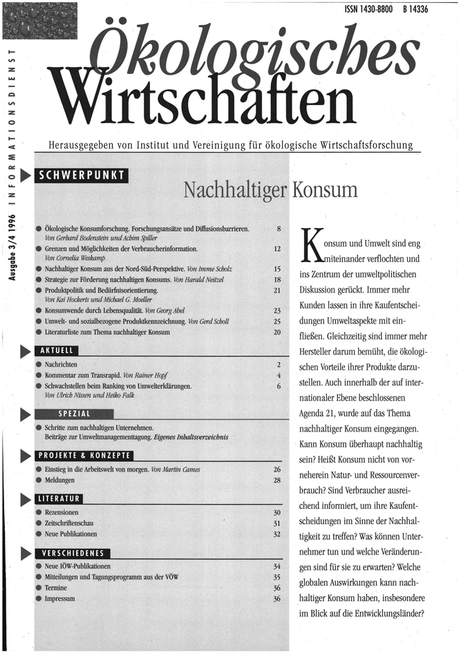 					Ansehen Bd. 11 Nr. 3-4 (1996): Nachhaltiger Konsum
				